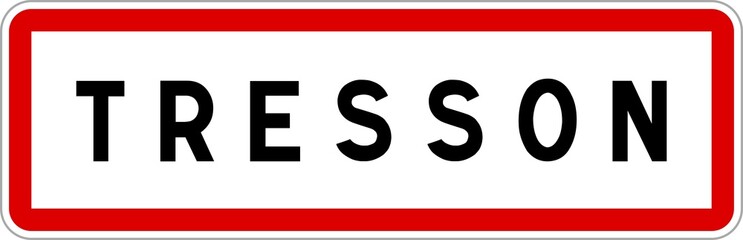 Panneau entrée ville agglomération Tresson / Town entrance sign Tresson