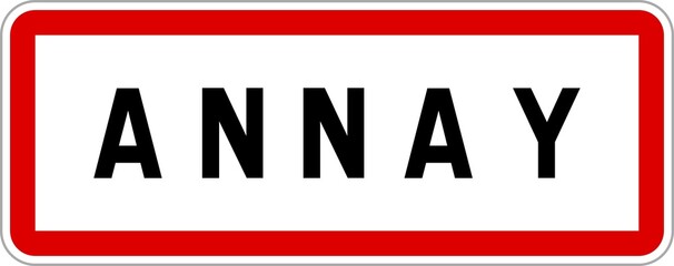 Panneau entrée ville agglomération Annay / Town entrance sign Annay