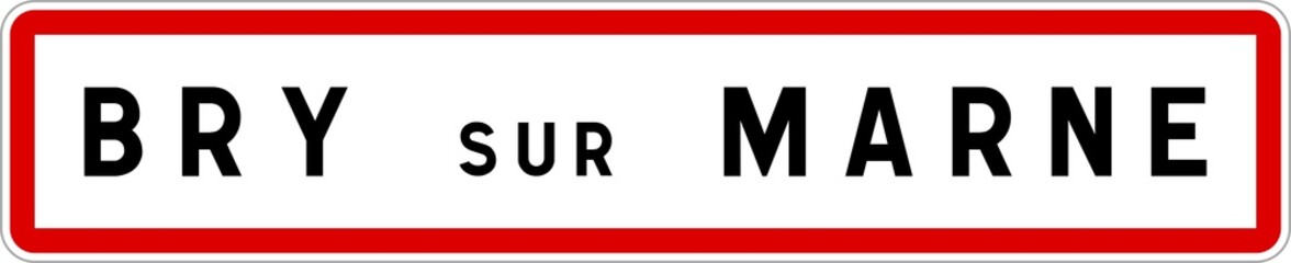 Panneau entrée ville agglomération Bry-sur-Marne / Town entrance sign Bry-sur-Marne