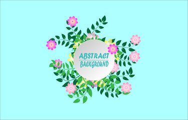 flora and leaves shape element abstract background