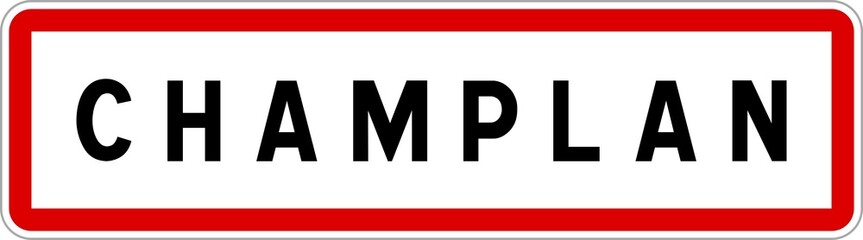 Panneau entrée ville agglomération Champlan / Town entrance sign Champlan