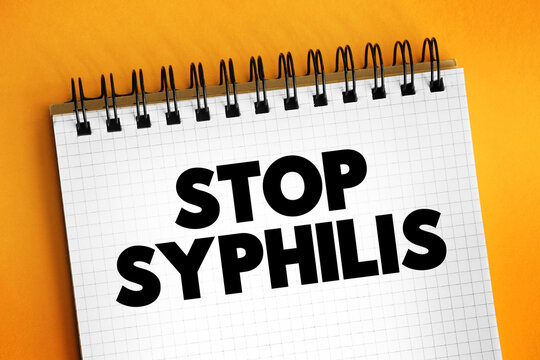 Stop Syphilis text on notepad, medical concept background