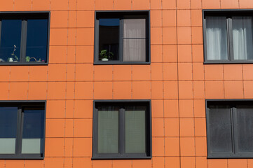 background with windows of a modern residential building