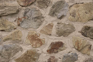 Brown big stones wall texture background