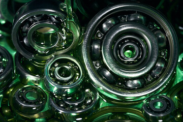 Ball bearing. Motor oil. Lubricating oil.