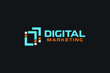 digital marketing logo, digital marketing initial, icon