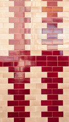 Fachada de baldosas cuadrada azulejos rojo y blanco