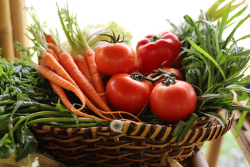 Vegetables and fruits from the garden.