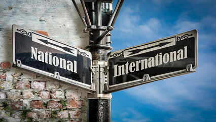 Street Sign to International versus National