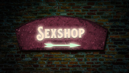 Street Sign to Sexshop - obrazy, fototapety, plakaty