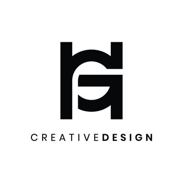 Creative modern letter GH or HG logo design vector