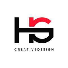 Modern creative letter HG logo design vector