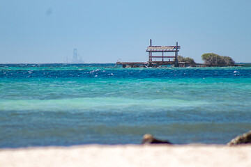 close up shot of abandoned shack on island