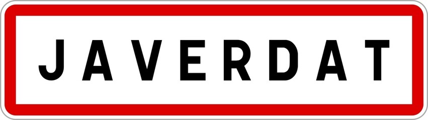 Panneau entrée ville agglomération Javerdat / Town entrance sign Javerdat