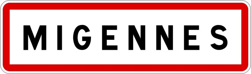 Panneau entrée ville agglomération Migennes / Town entrance sign Migennes