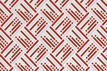 seamless pattern with red hearts in morse code - obrazy, fototapety, plakaty