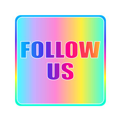 vector illustration of follow us button on white background