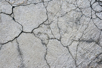 Cracked concrete ground