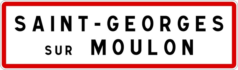 Panneau entrée ville agglomération Saint-Georges-sur-Moulon / Town entrance sign Saint-Georges-sur-Moulon