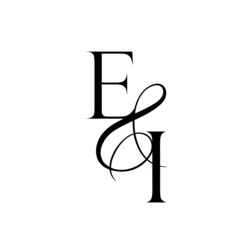 ie, ei, monogram logo. Calligraphic signature icon. Wedding Logo Monogram. modern monogram symbol. Couples logo for wedding