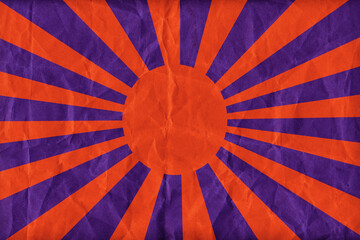 Red Sun flag on paper texture,retro vintage style