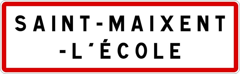 Panneau entrée ville agglomération Saint-Maixent-l'École / Town entrance sign Saint-Maixent-l'École