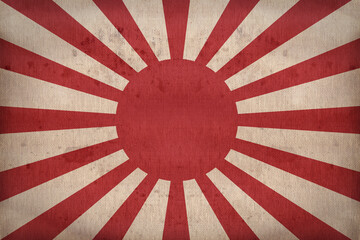 Imperial Japanes Army flag pattern on fabric texture,retro vintage style
