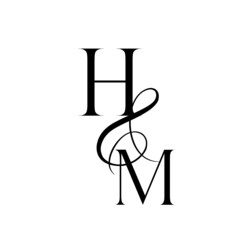 mh, hm, monogram logo. Calligraphic signature icon. Wedding Logo Monogram. modern monogram symbol. Couples logo for wedding