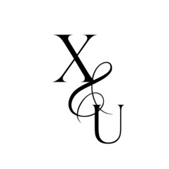 ux, xu, monogram logo. Calligraphic signature icon. Wedding Logo Monogram. modern monogram symbol. Couples logo for wedding