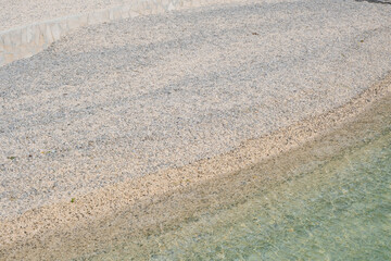 sand dunes shore and sea in the morning. beige gradient natural textured background with copy space