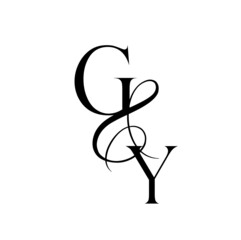 yg, gy, monogram logo. Calligraphic signature icon. Wedding Logo Monogram. modern monogram symbol. Couples logo for wedding
