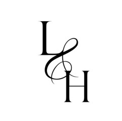 hl, lh, monogram logo. Calligraphic signature icon. Wedding Logo Monogram. modern monogram symbol. Couples logo for wedding