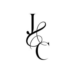 cj, jc, monogram logo. Calligraphic signature icon. Wedding Logo Monogram. modern monogram symbol. Couples logo for wedding
