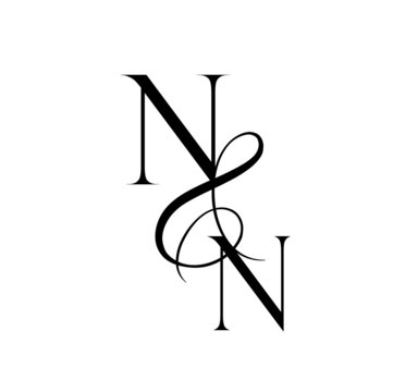 nn, nv, monogram logo. Calligraphic signature icon. Wedding Logo Monogram. modern monogram symbol. Couples logo for wedding