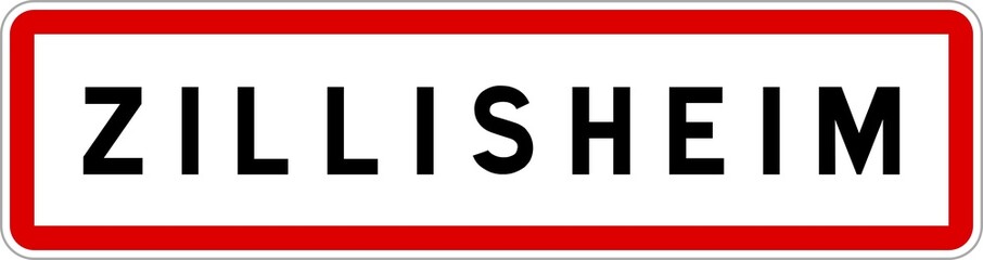 Panneau entrée ville agglomération Zillisheim / Town entrance sign Zillisheim