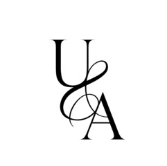 au, ua, monogram logo. Calligraphic signature icon. Wedding Logo Monogram. modern monogram symbol. Couples logo for wedding