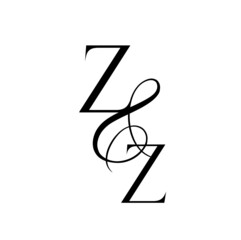 zz, zz, monogram logo. Calligraphic signature icon. Wedding Logo Monogram. modern monogram symbol. Couples logo for wedding