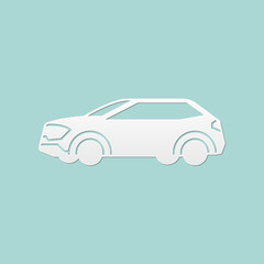 abstract background for car side view, paper cut, vector illustrations