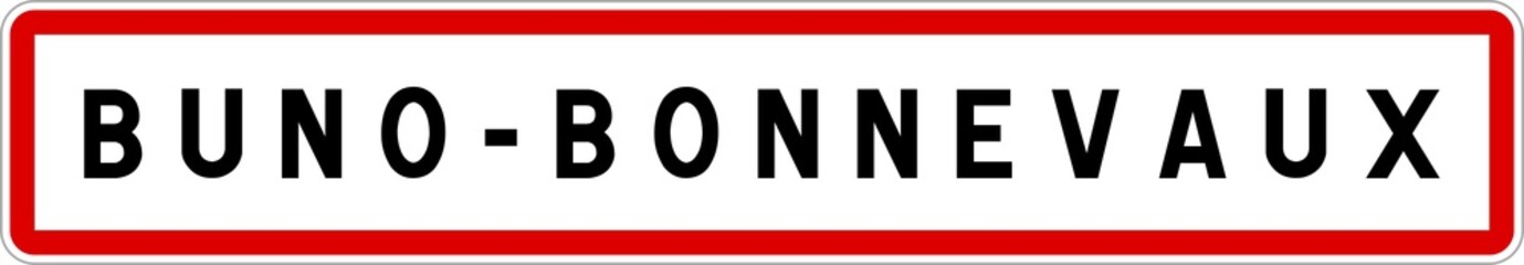 Panneau entrée ville agglomération Buno-Bonnevaux / Town entrance sign Buno-Bonnevaux
