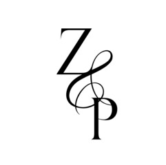 pz, zp, monogram logo. Calligraphic signature icon. Wedding Logo Monogram. modern monogram symbol. Couples logo for wedding