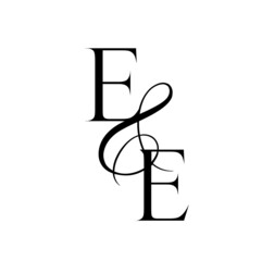 ee, ee, monogram logo. Calligraphic signature icon. Wedding Logo Monogram. modern monogram symbol. Couples logo for wedding