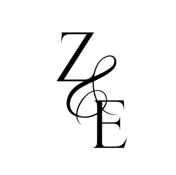 ez, ze, monogram logo. Calligraphic signature icon. Wedding Logo Monogram. modern monogram symbol. Couples logo for wedding