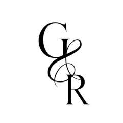 rg, gr, monogram logo. Calligraphic signature icon. Wedding Logo Monogram. modern monogram symbol. Couples logo for wedding - obrazy, fototapety, plakaty