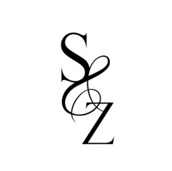 zs, sz, monogram logo. Calligraphic signature icon. Wedding Logo Monogram. modern monogram symbol. Couples logo for wedding