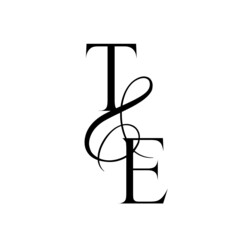 et, te, monogram logo. Calligraphic signature icon. Wedding Logo Monogram. modern monogram symbol. Couples logo for wedding