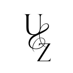 zu, uz, monogram logo. Calligraphic signature icon. Wedding Logo Monogram. modern monogram symbol. Couples logo for wedding