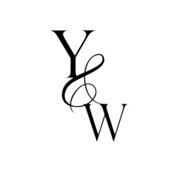 wy, yw, monogram logo. Calligraphic signature icon. Wedding Logo Monogram. modern monogram symbol. Couples logo for wedding