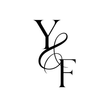fy, yf, monogram logo. Calligraphic signature icon. Wedding Logo Monogram. modern monogram symbol. Couples logo for wedding