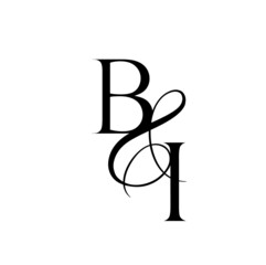 ib, bi, monogram logo. Calligraphic signature icon. Wedding Logo Monogram. modern monogram symbol. Couples logo for wedding