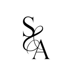 as, sa, monogram logo. Calligraphic signature icon. Wedding Logo Monogram. modern monogram symbol. Couples logo for wedding